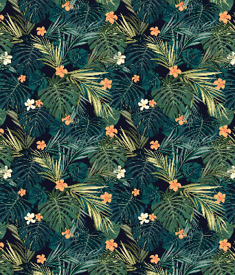 Estor enrollable con diseño de hojas y flores tropicales