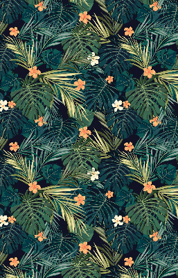 Estor enrollable con diseño de hojas y flores tropicales