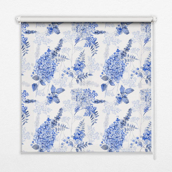 Modern roller blind en color flores azules