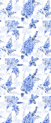 Modern roller blind en color flores azules