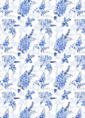 Modern roller blind en color flores azules