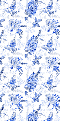 Modern roller blind en color flores azules