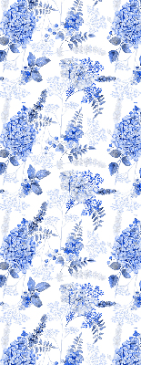 Modern roller blind en color flores azules