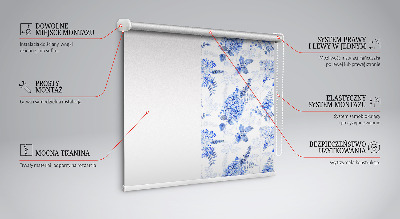 Modern roller blind en color flores azules