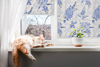 Modern roller blind en color flores azules