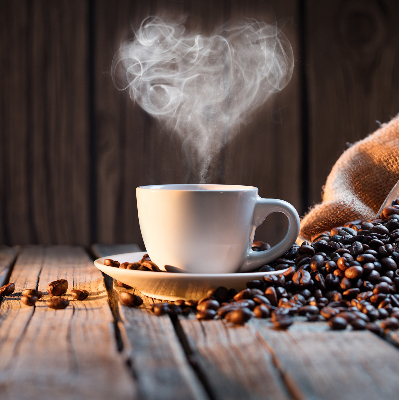 Modern roller blind una taza de café