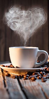 Modern roller blind una taza de café