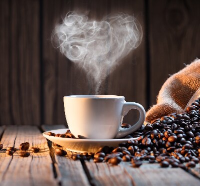Modern roller blind una taza de café
