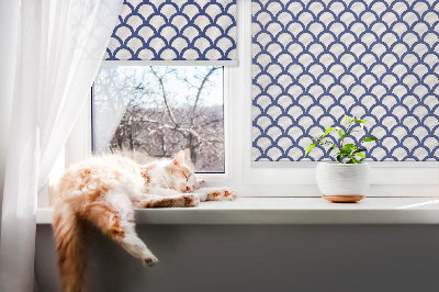 Modern roller blind en color de escamas azules