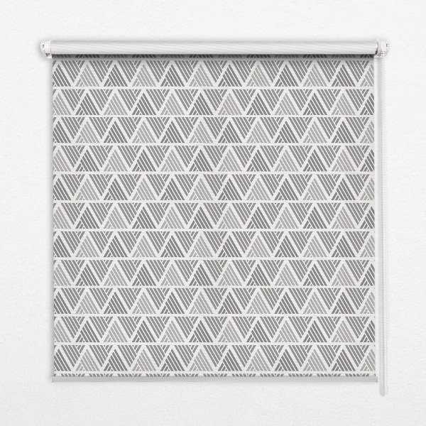 Estor enrollable para ventana con diseño de triángulos a rayas