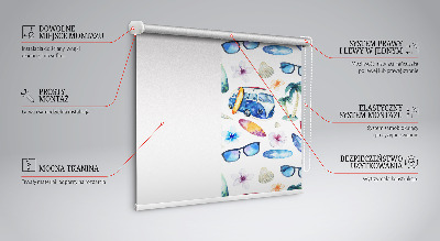Estor enrollable para ventana con diseño de coches y palmeras de Hawái