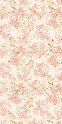 Modern roller blind pájaros entre las flores