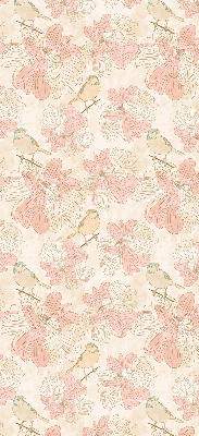 Modern roller blind pájaros entre las flores