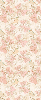 Modern roller blind pájaros entre las flores