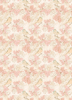 Modern roller blind pájaros entre las flores