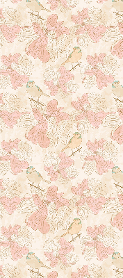 Modern roller blind pájaros entre las flores