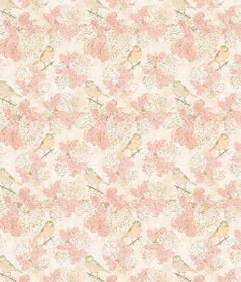 Modern roller blind pájaros entre las flores