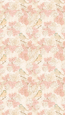 Modern roller blind pájaros entre las flores