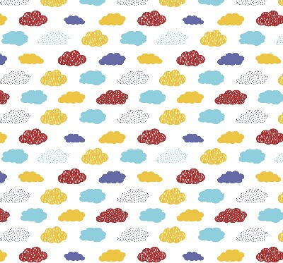 Estor enrollable con diseño de nubes coloridas