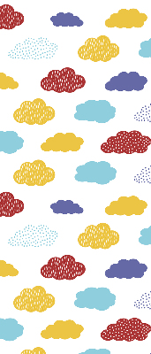 Estor enrollable con diseño de nubes coloridas