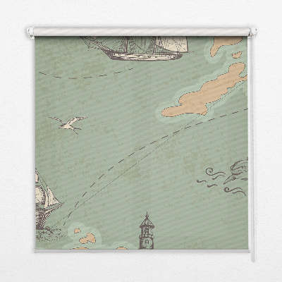 Mapa del océano modern roller blind