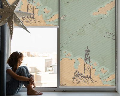 Mapa del océano modern roller blind