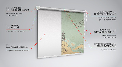 Mapa del océano modern roller blind