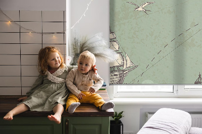 Mapa del océano modern roller blind