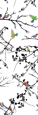 Estor enrollable con diseño de pájaros en las ramas