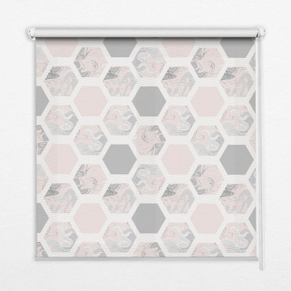 Modern roller blind con hexágonos