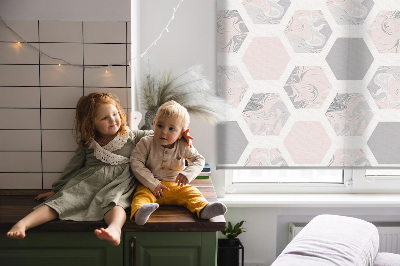Modern roller blind con hexágonos