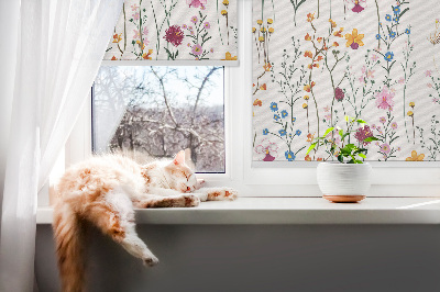 Modern roller blind con flores coloridas