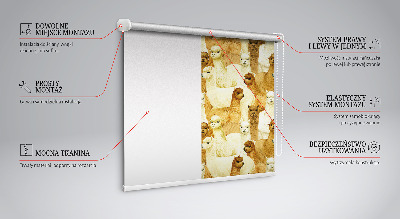 Modern roller blind un rebaño de alpacas
