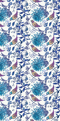 Modern roller blind con motivo de flores de árbol azules