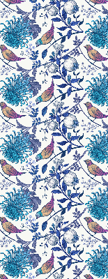 Modern roller blind con motivo de flores de árbol azules