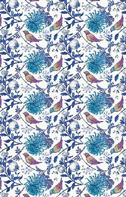 Modern roller blind con motivo de flores de árbol azules