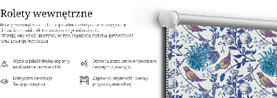Modern roller blind con motivo de flores de árbol azules