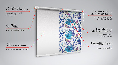 Modern roller blind con motivo de flores de árbol azules