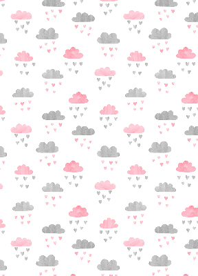 Modern roller blind con diseño de nubes rosas y grises