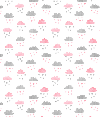 Modern roller blind con diseño de nubes rosas y grises