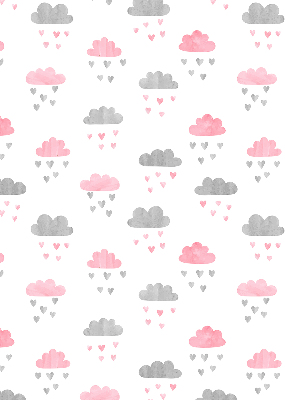 Modern roller blind con diseño de nubes rosas y grises