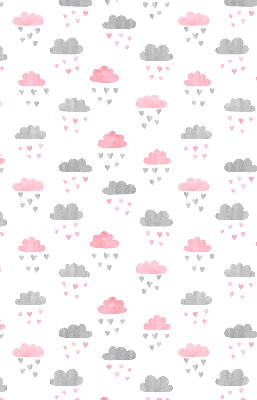Modern roller blind con diseño de nubes rosas y grises
