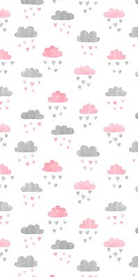 Modern roller blind con diseño de nubes rosas y grises