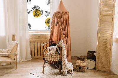 Modern roller blind con estampado de frutas y círculos amarillos