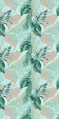 Estor enrollable para ventana con estampado de hojas tropicales