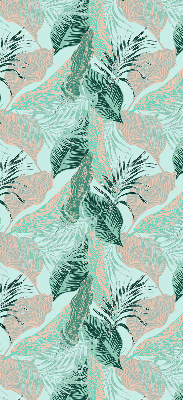 Estor enrollable para ventana con estampado de hojas tropicales