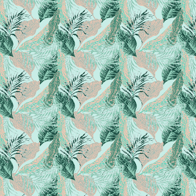 Estor enrollable para ventana con estampado de hojas tropicales