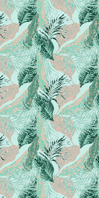 Estor enrollable para ventana con estampado de hojas tropicales