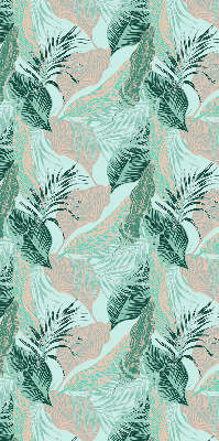 Estor enrollable para ventana con estampado de hojas tropicales