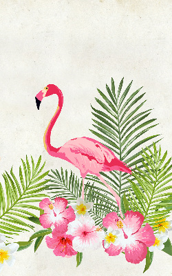 Estor enrollable para ventana con diseño de flamencos junto a las hojas